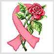 cross stitch pattern Breast Cancer Awareness Rose