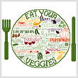 cross stitch pattern Let's Eat Veggies