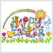 cross stitch pattern Happy Easter Greeting