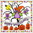 cross stitch pattern Halloween Tricks