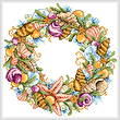 cross stitch pattern Seashell Wreath
