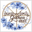 cross stitch pattern Friends and Family Gather Here