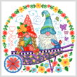 cross stitch pattern Gnomes in the Garden