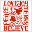 cross stitch pattern Love Joy Merry