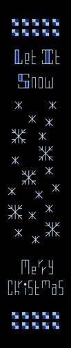 cross stitch pattern Let It Snow Bookmark