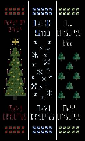 cross stitch pattern Christmas Bookmarks II
