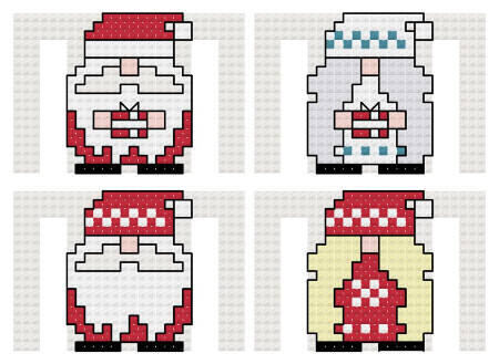 cross stitch pattern Christmas Gnomies