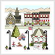 cross stitch pattern Village Square Christmas