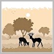 cross stitch pattern Deer Silhouette