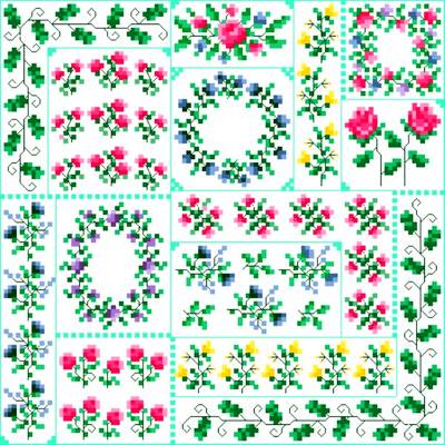 cross stitch pattern Spring Quilt Square