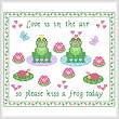 cross stitch pattern Kiss a Frog Today