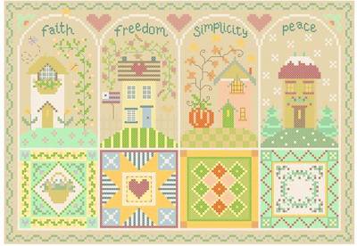 cross stitch pattern Quilted Shaker Seasons