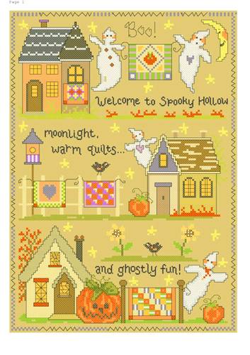 cross stitch pattern Spooky Hollow Quilts