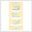 cross stitch pattern Blue  White Teacups