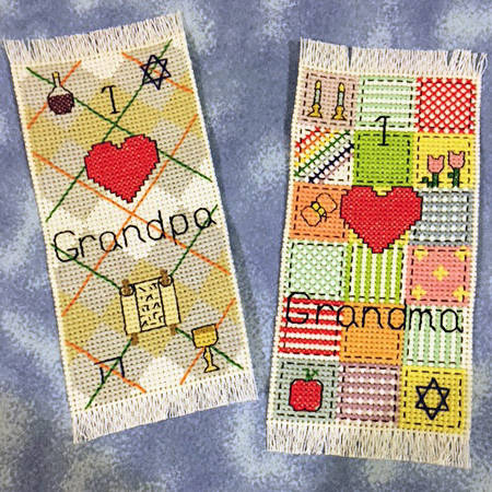 cross stitch pattern Zayde/Bubbe Bookmarks