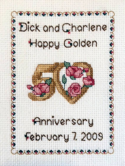 cross stitch pattern Golden Anniversary