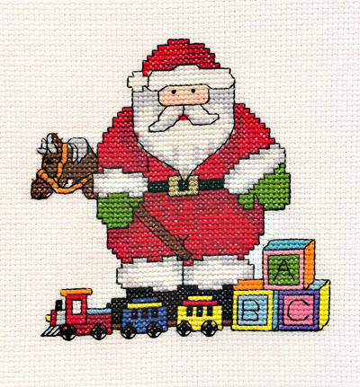 cross stitch pattern Santa with Toys