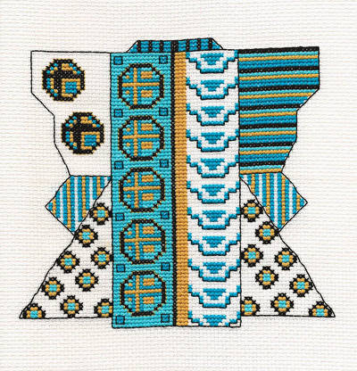 cross stitch pattern Turquoise Kimono Picture
