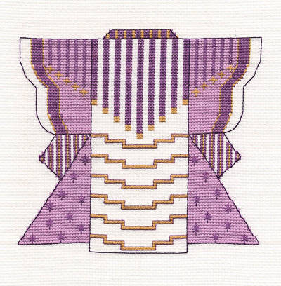 cross stitch pattern Violet Kimono Picture