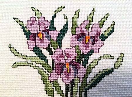 cross stitch pattern Iris Bouquet