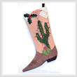 cross stitch pattern Christmas Cactus Boot Stocking