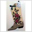 cross stitch pattern Red Roses Cowgirl Boot Stocking