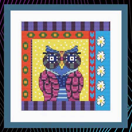cross stitch pattern Crazy Patch Owl 04
