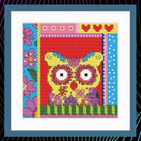 cross stitch pattern Crazy Patch Owl 05