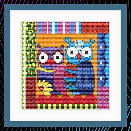 cross stitch pattern Crazy Patch Owl 08