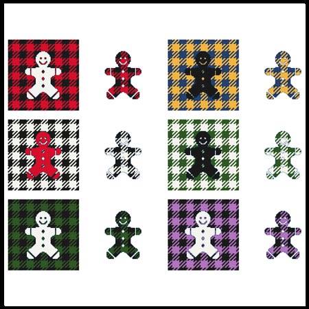 cross stitch pattern Fun With Plaid - Gingerbread Man