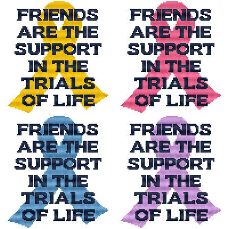 cross stitch pattern Friends Are The Support..Trials Of Life