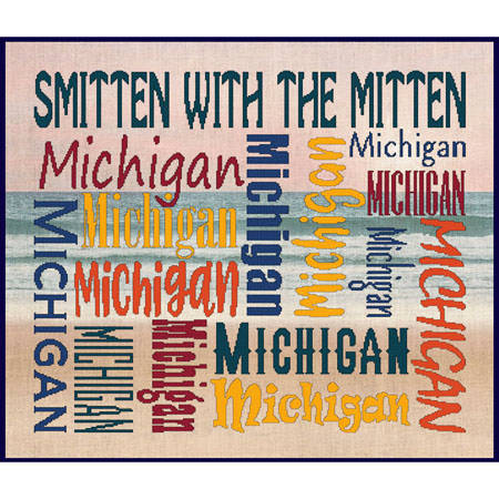 cross stitch pattern Smitten With The Mitten (Michigan)