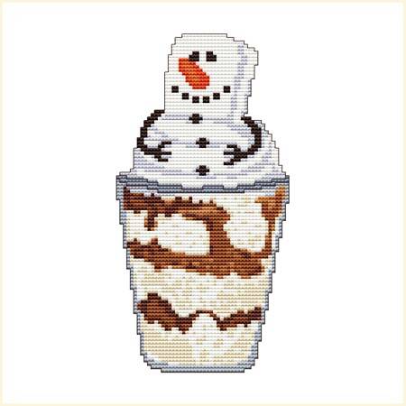 cross stitch pattern Snowman Delight