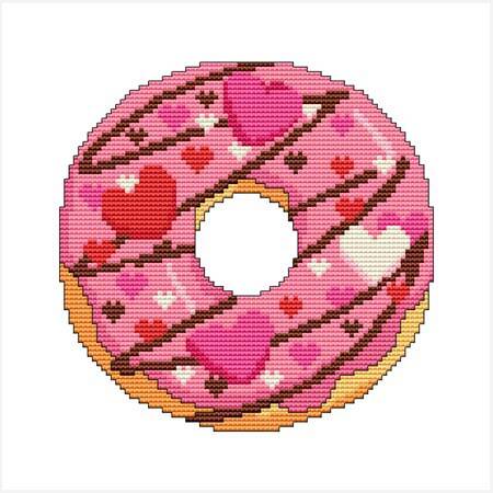 cross stitch pattern A Year Of Donuts - February