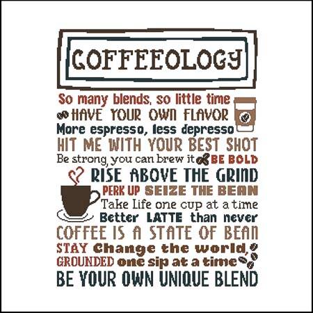 cross stitch pattern COFFEEOLOGY - Coffee Subway Style