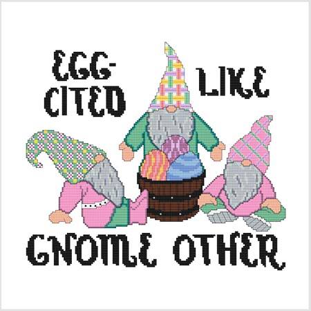 cross stitch pattern Gnome Greetings - EASTER