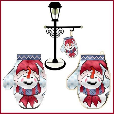cross stitch pattern Mitten Series - SNOWMAN