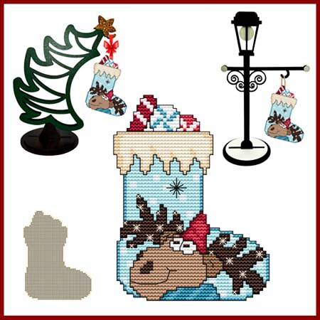 cross stitch pattern Christmas Stocking - Moose