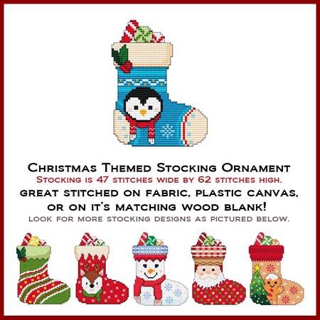 cross stitch pattern Christmas Stocking - Penguin