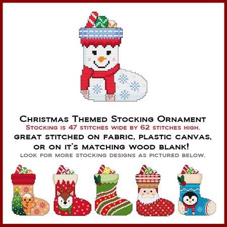 cross stitch pattern Christmas Stocking - Snowman