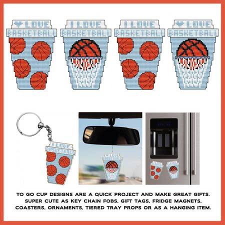 cross stitch pattern Basketball To Go Cups
