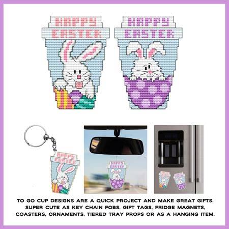 cross stitch pattern Easter Bunny To Go Cups