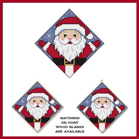 cross stitch pattern On Point Ornament - SANTA