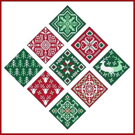 cross stitch pattern On Point Ornaments - DECORATIVE