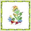 cross stitch pattern Funny Frog Bath Time
