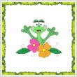 cross stitch pattern Funny Frog Flowers