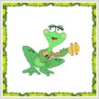 cross stitch pattern Funny Frog Guitar