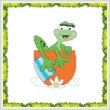 cross stitch pattern Funny Frog Pocket
