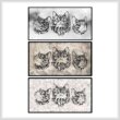 cross stitch pattern Tribal Cat Trio