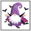 cross stitch pattern Halloween Gnome - Bat